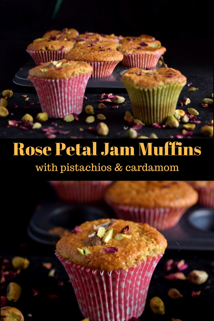 Rose petal jam muffin