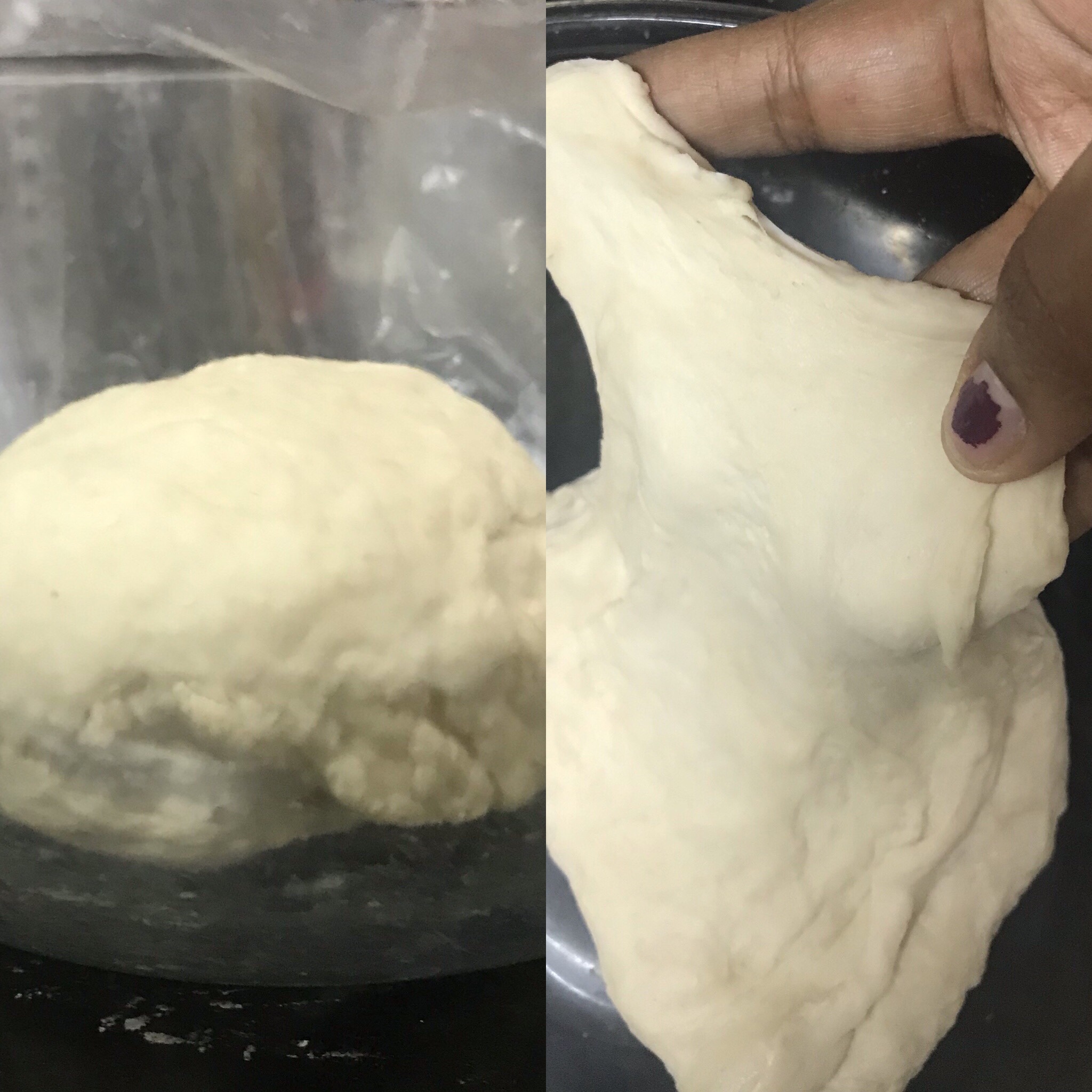 Dough shows good strength after autolyse