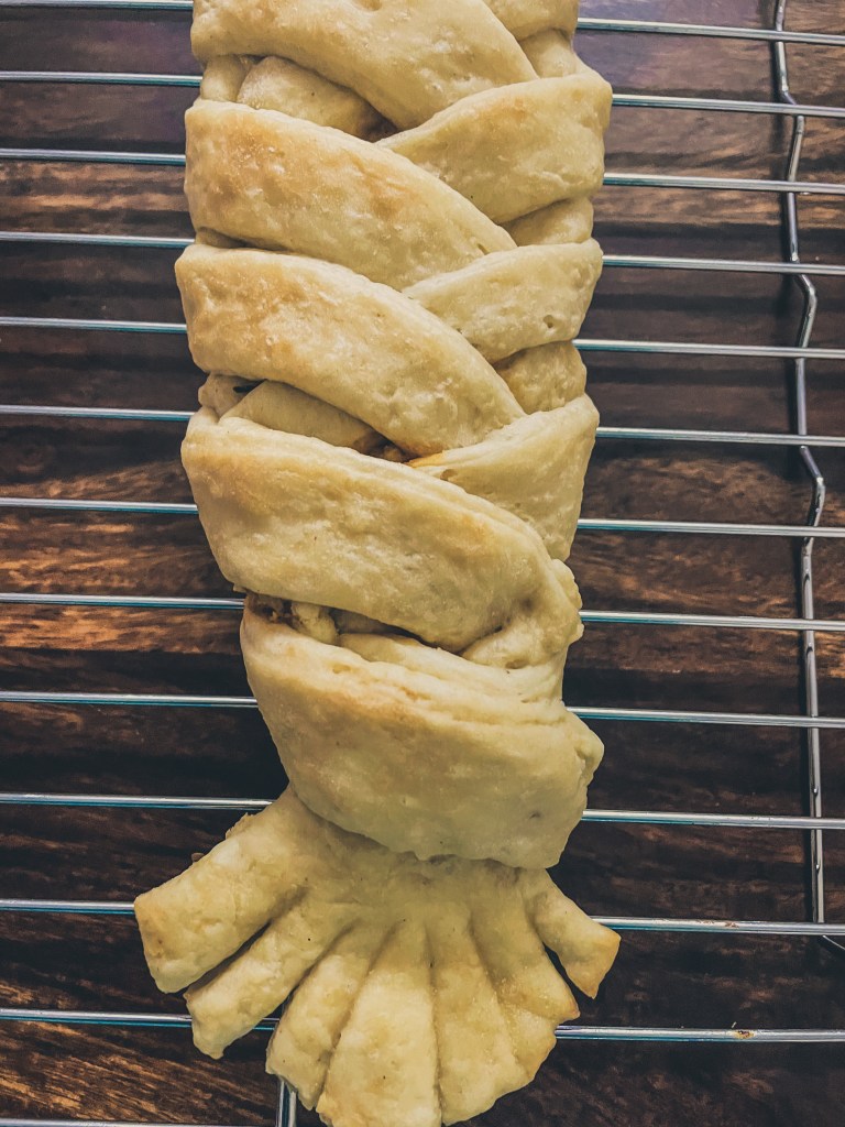Closeup of braided bread